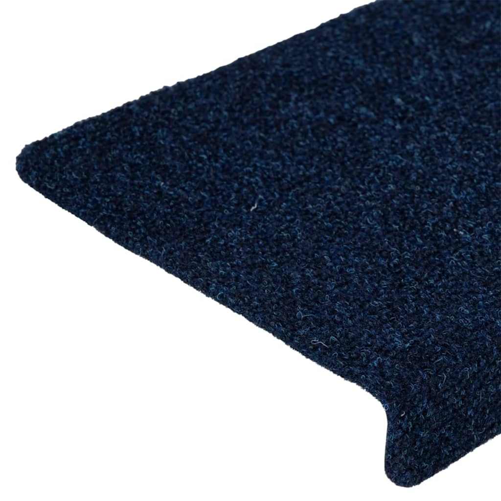 Stair Mats Self-adhesive 15 pcs 65x21x4 cm Navy Rectangular Edge