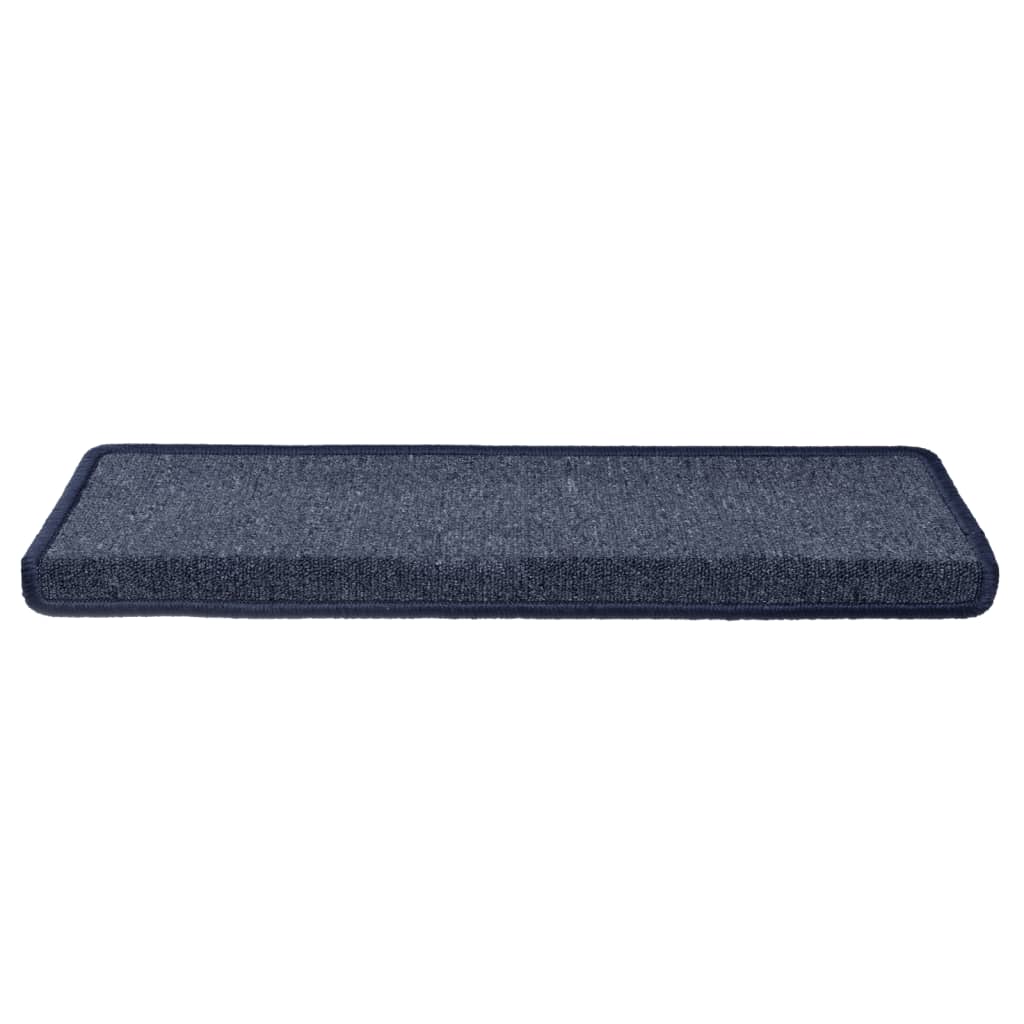 Stair Mats 15 pcs 65x21x4 cm Dark Grey and Blue Rectangular Edge