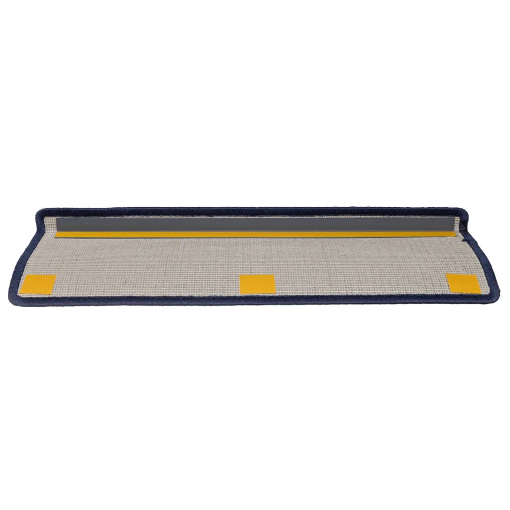 Stair Mats 15 pcs 65x21x4 cm Dark Grey and Blue Rectangular Edge