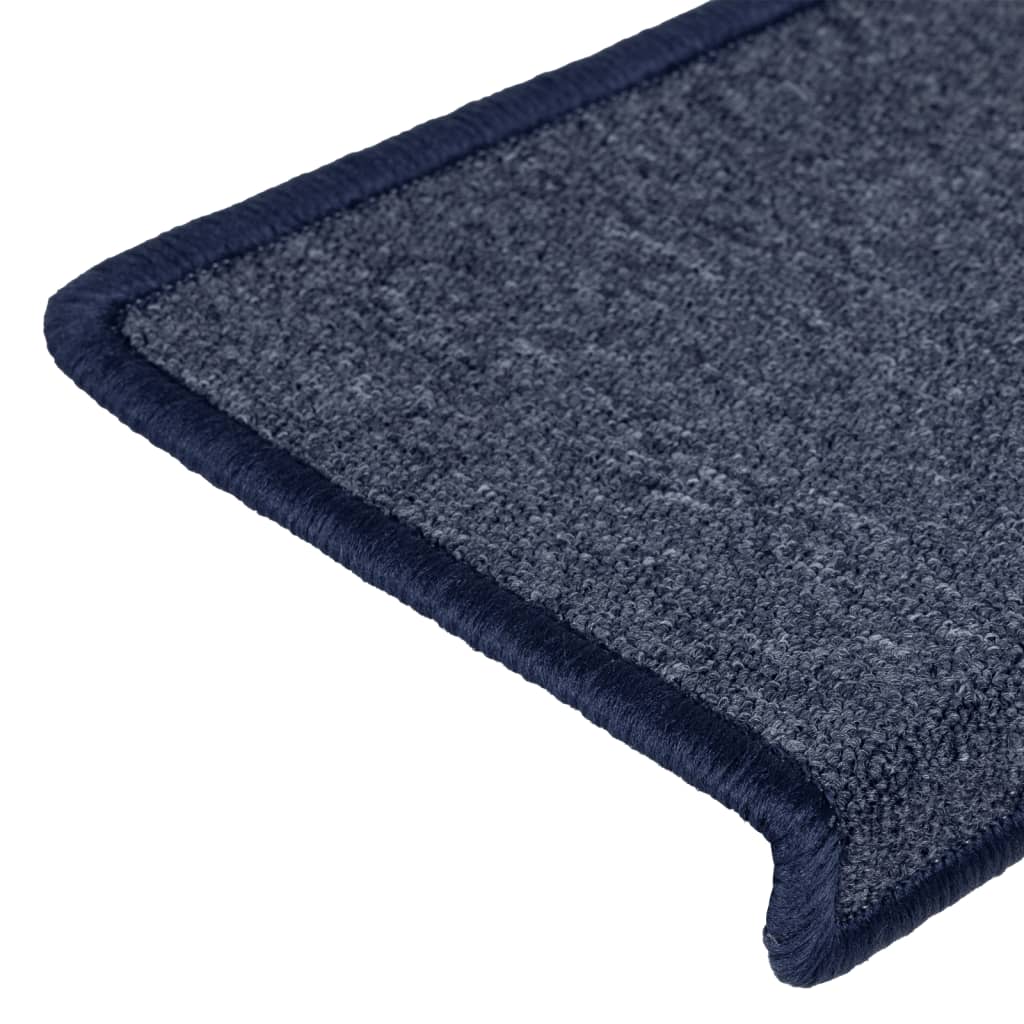 Stair Mats 15 pcs 65x21x4 cm Dark Grey and Blue Rectangular Edge