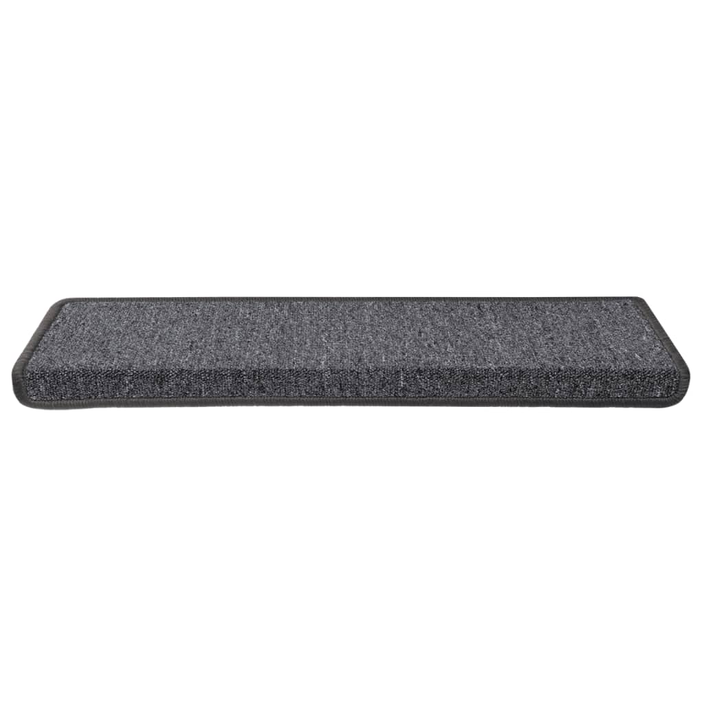 Stair Mats 15 pcs 65x21x4 cm Dark Grey Rectangular Edge