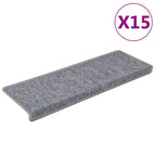 Stair Mats 15 pcs 65x21x4 cm Light Grey Rectangular Edge
