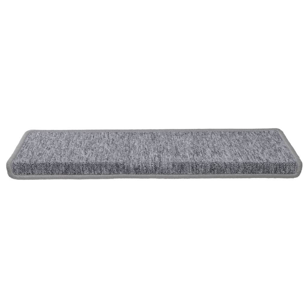 Stair Mats 15 pcs 65x21x4 cm Light Grey Rectangular Edge