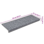 Stair Mats 15 pcs 65x21x4 cm Light Grey Rectangular Edge