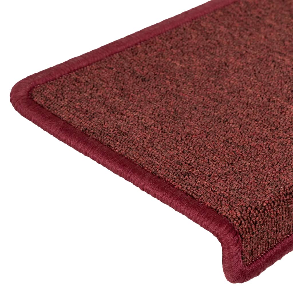 Stair Mats 15 pcs 65x21x4 cm Bordeaux Rectangular Edge