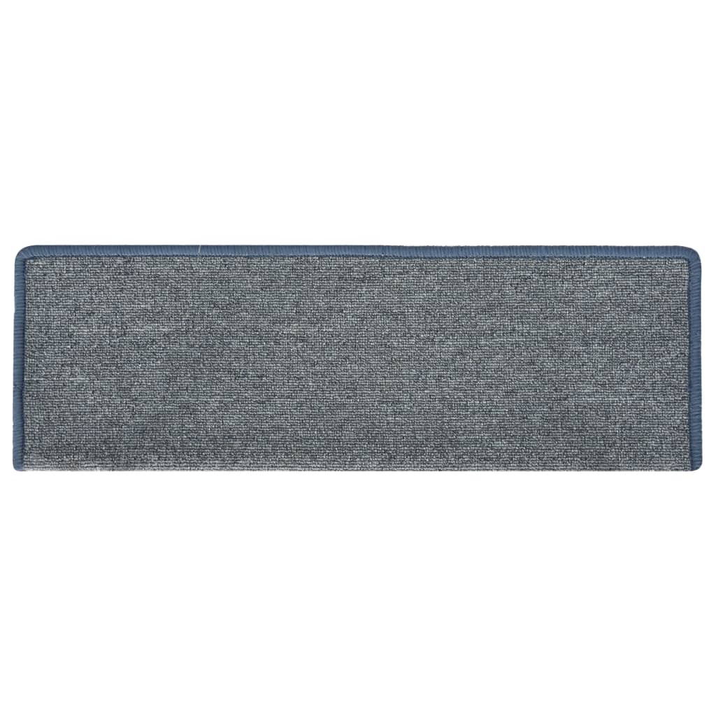 Stair Mats 15 pcs 65x21x4 cm Light Grey and Blue Rectangular Edge
