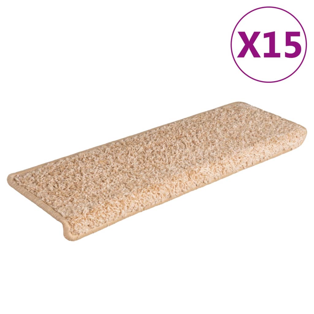 Stair Mats 15 pcs 65x21x4 cm Gold Rectangular Edge