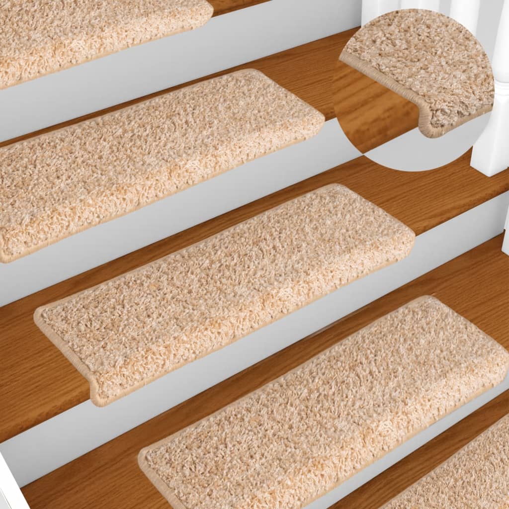 Stair Mats 15 pcs 65x21x4 cm Gold Rectangular Edge