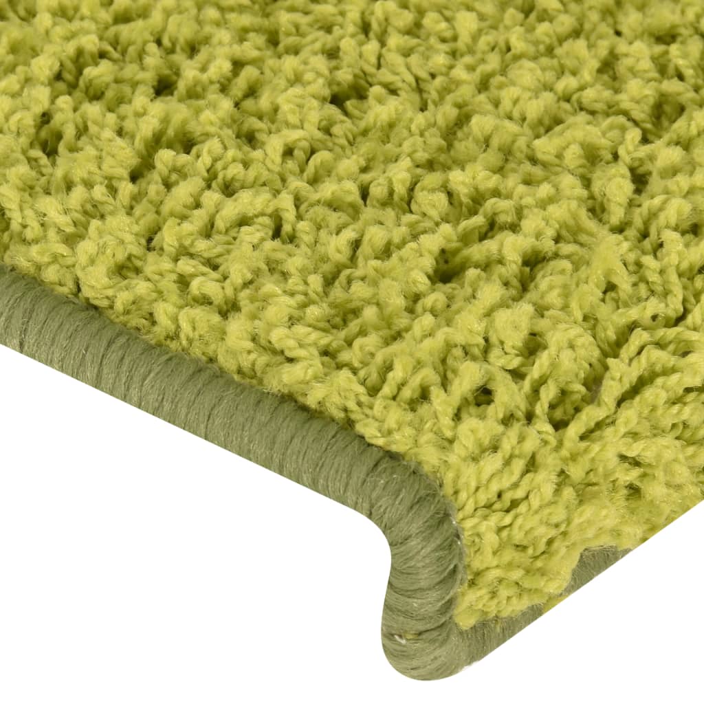 Stair Mats 15 pcs 65x21x4 cm Green Rectangular Edge