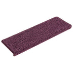 Stair Mats 15 pcs 65x21x4 cm Dark Purple Rectangular Edge