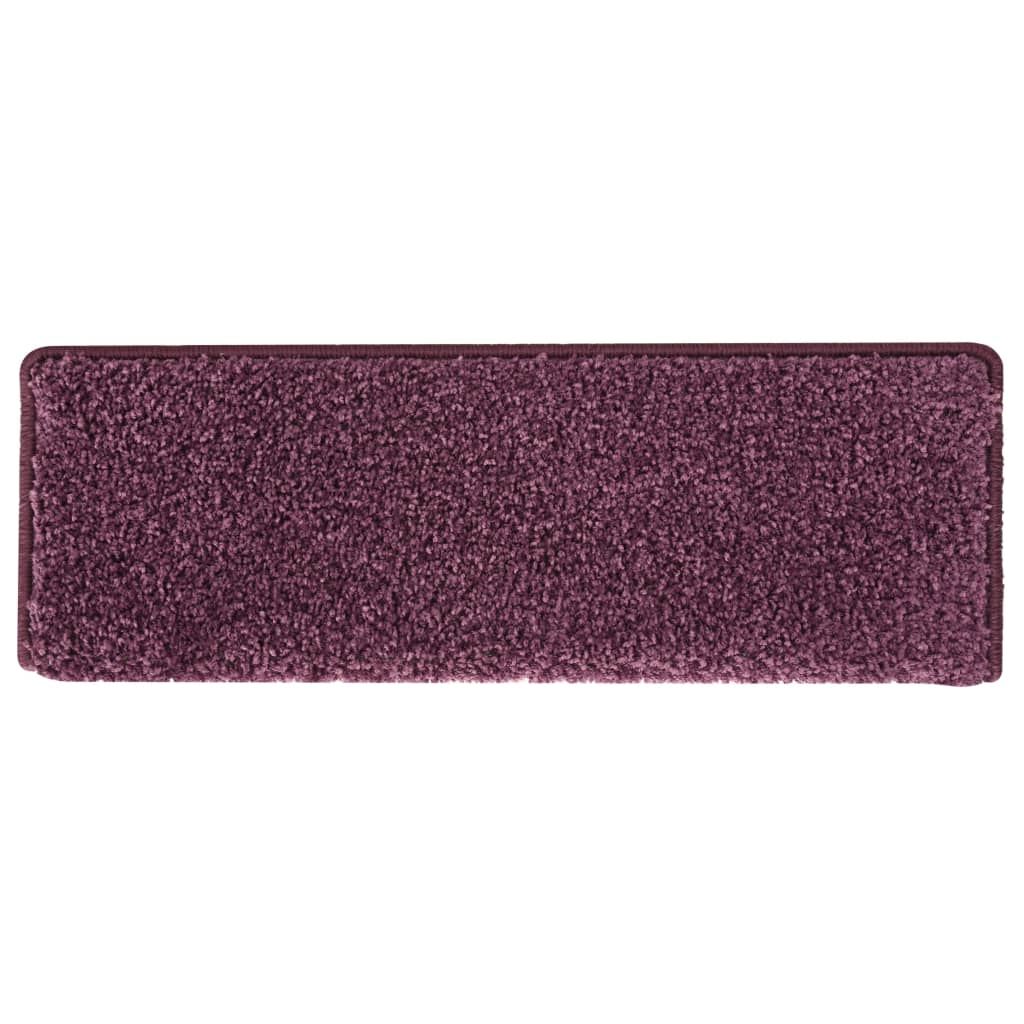 Stair Mats 15 pcs 65x21x4 cm Dark Purple Rectangular Edge