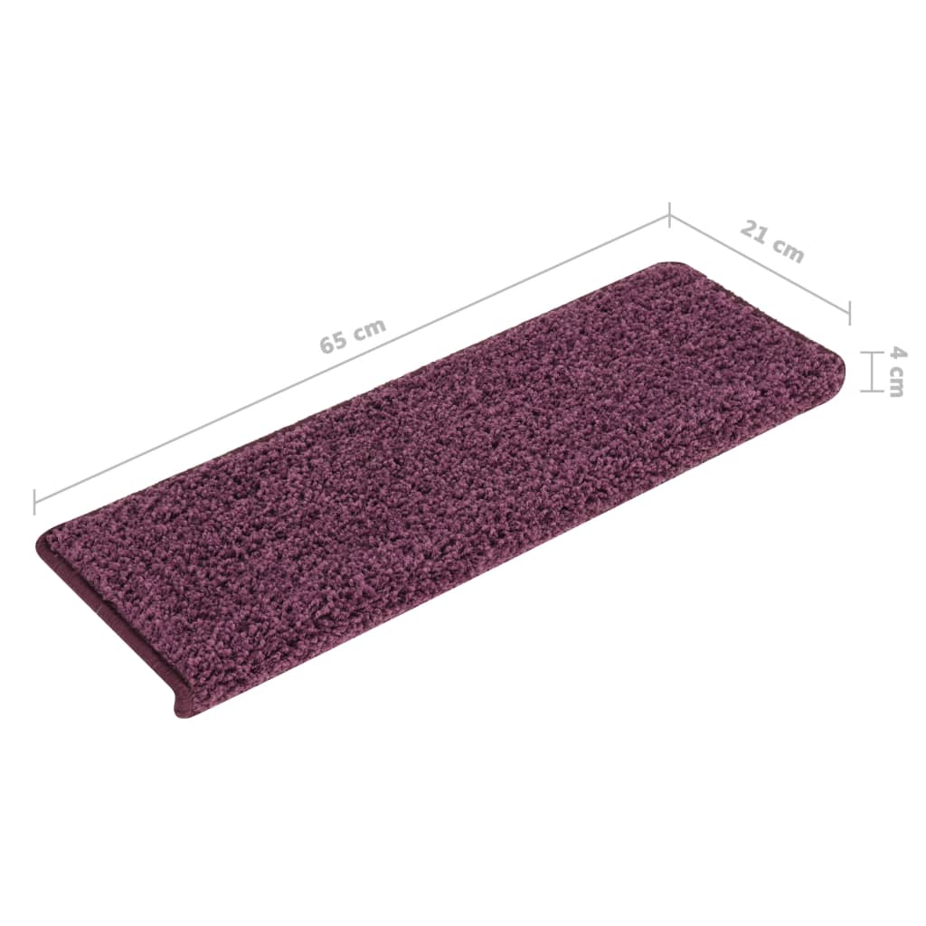 Stair Mats 15 pcs 65x21x4 cm Dark Purple Rectangular Edge