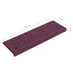 Stair Mats 15 pcs 65x21x4 cm Dark Purple Rectangular Edge