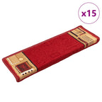 Stair Mats Self-adhesive 15 pcs 65x21x4 cm Red