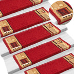 Stair Mats Self-adhesive 15 pcs 65x21x4 cm Red