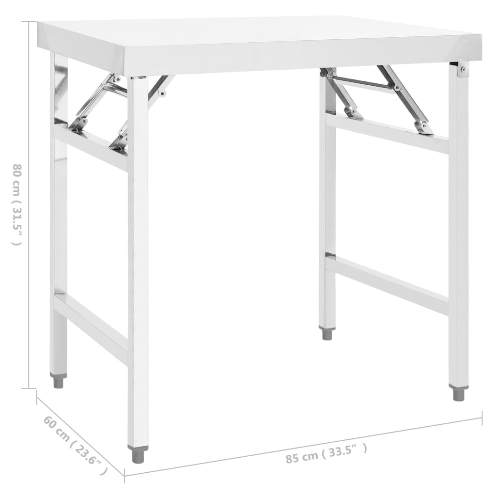 Kitchen Folding Work Table Stainless Steel