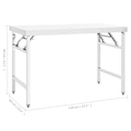 Kitchen Folding Work Table 120x60x80 cm Stainless Steel