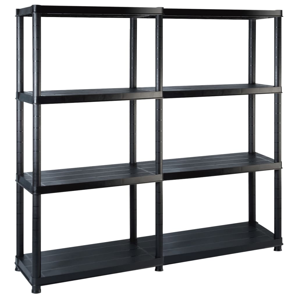 Storage Shelf 5-Tier Black Plastic