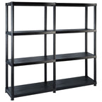 Storage Shelf 5-Tier Black Plastic