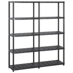 Storage Shelf 5-Tier Black Plastic