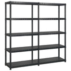 Storage Shelf 5-Tier Black Plastic