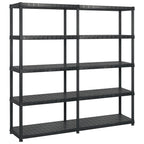 Storage Shelf 5-Tier Black Plastic