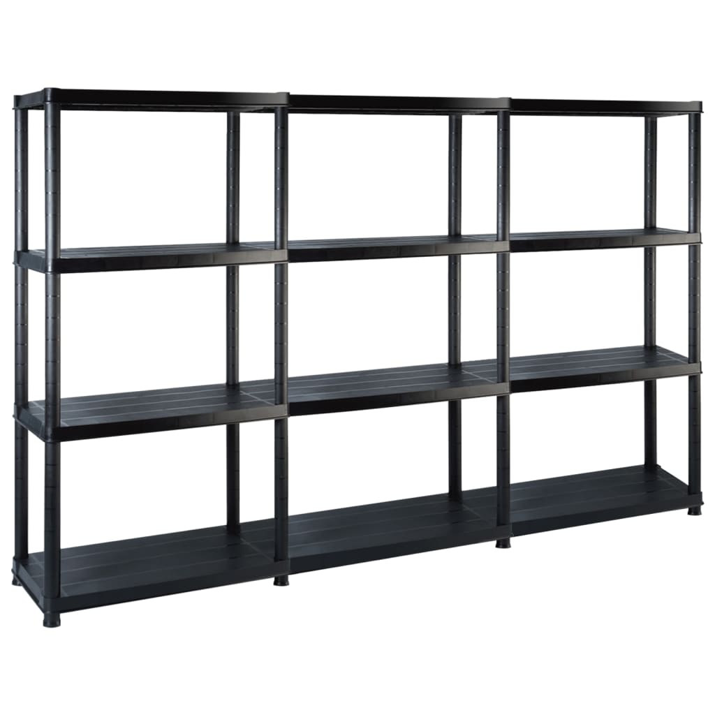 Storage Shelf 5-Tier Black Plastic