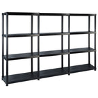Storage Shelf 5-Tier Black Plastic