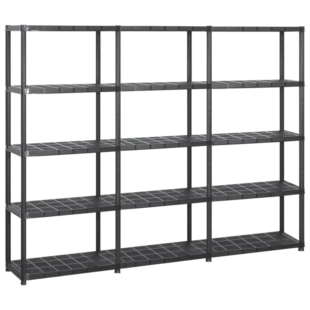 Storage Shelf 5-Tier Black Plastic