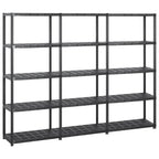 Storage Shelf 5-Tier Black Plastic