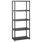 Storage Shelf 5-Tier Black Plastic