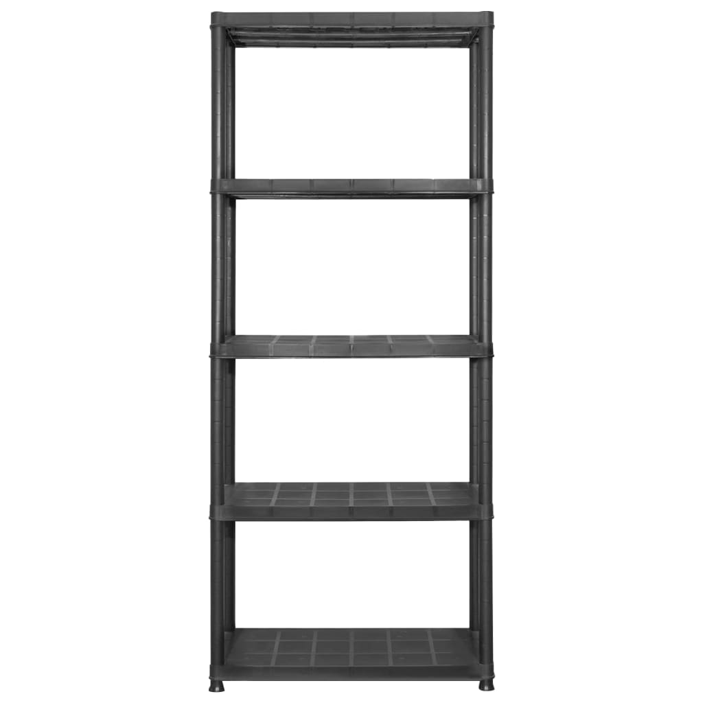 Storage Shelf 5-Tier Black Plastic