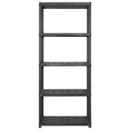 Storage Shelf 5-Tier Black Plastic