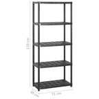 Storage Shelf 5-Tier Black Plastic