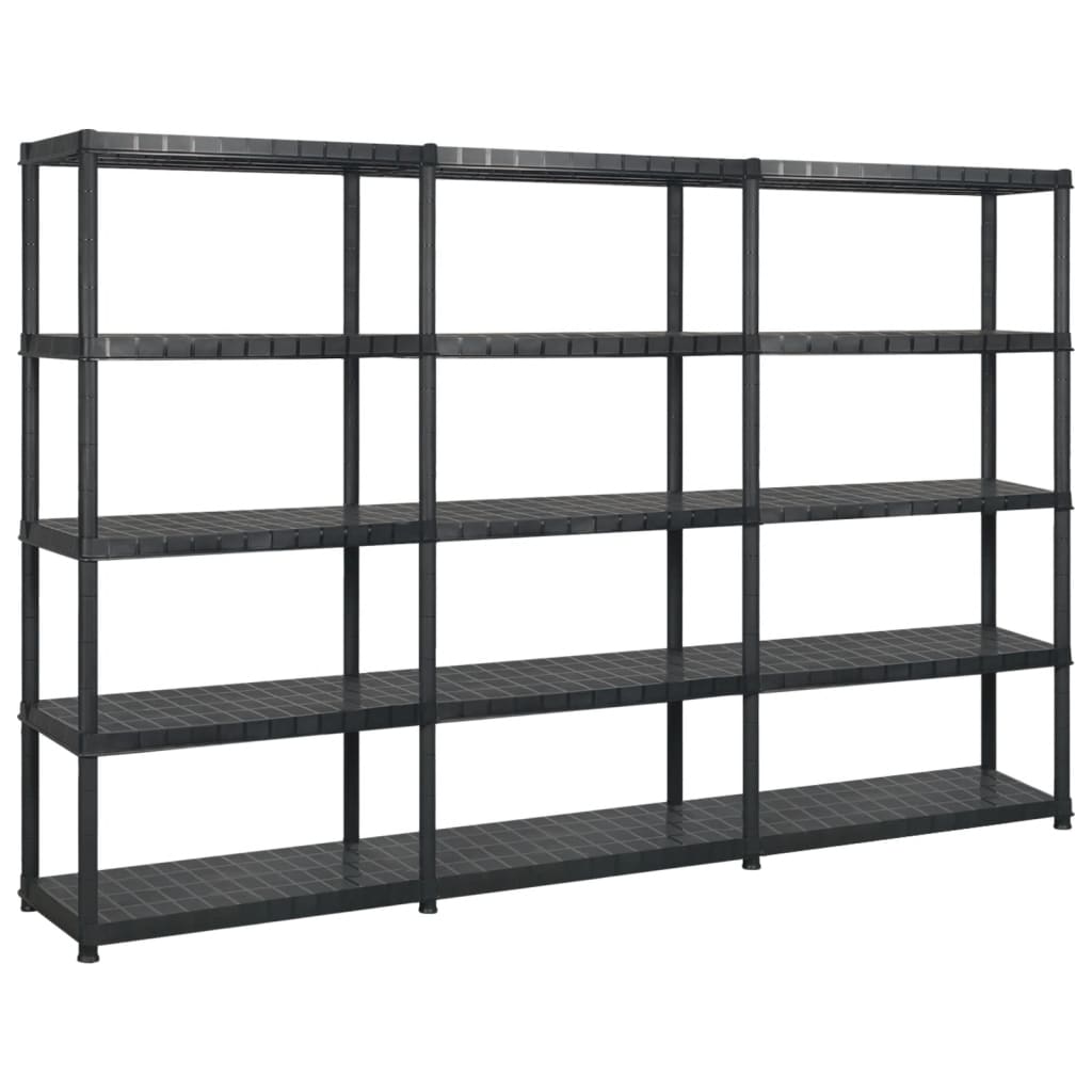 Storage Shelf 5-Tier Black Plastic
