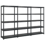 Storage Shelf 5-Tier Black Plastic
