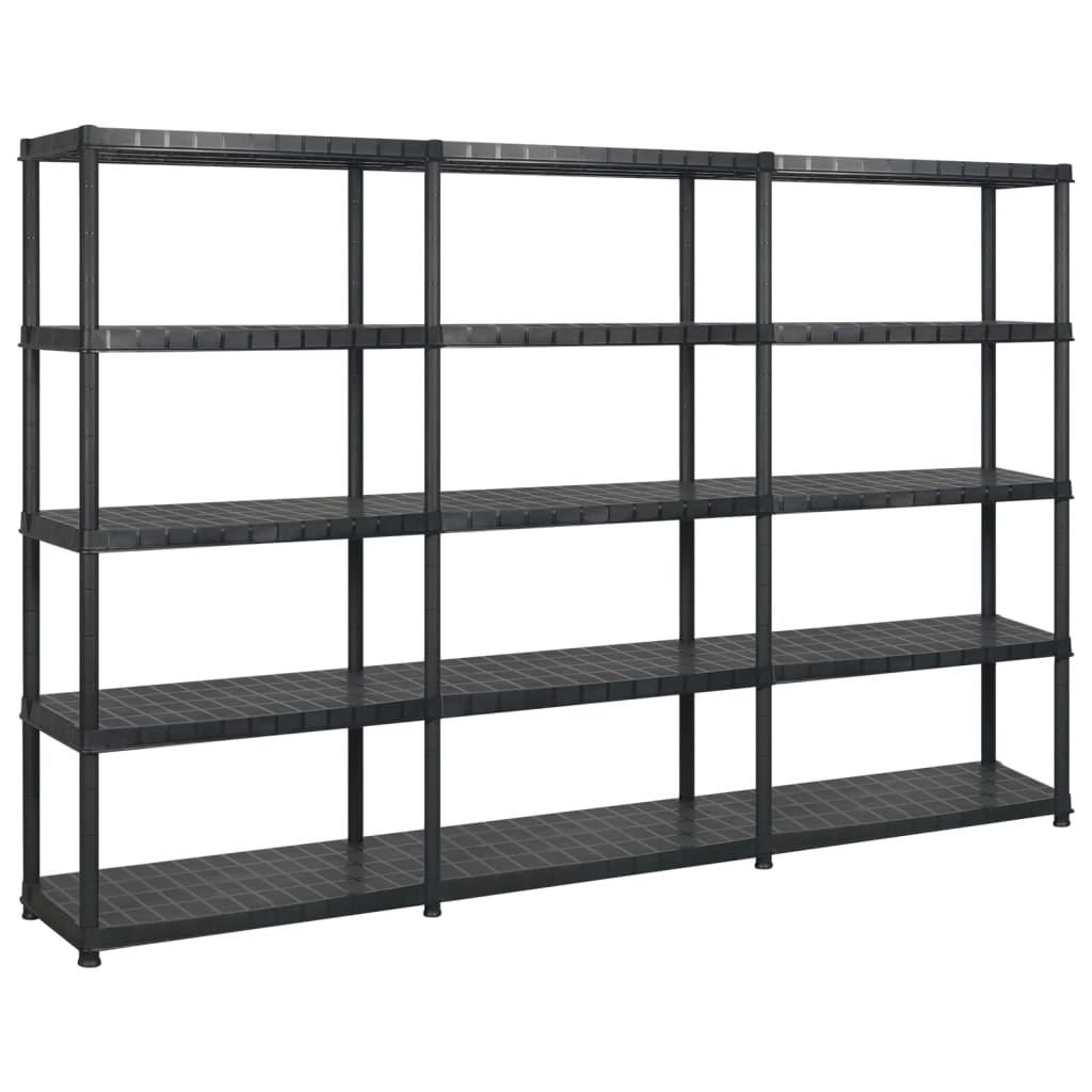 Storage Shelf 5-Tier Black Plastic