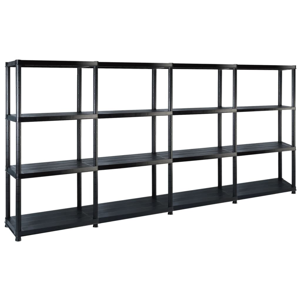 Storage Shelf 5-Tier Black Plastic