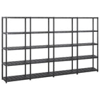 Storage Shelf 5-Tier Black Plastic