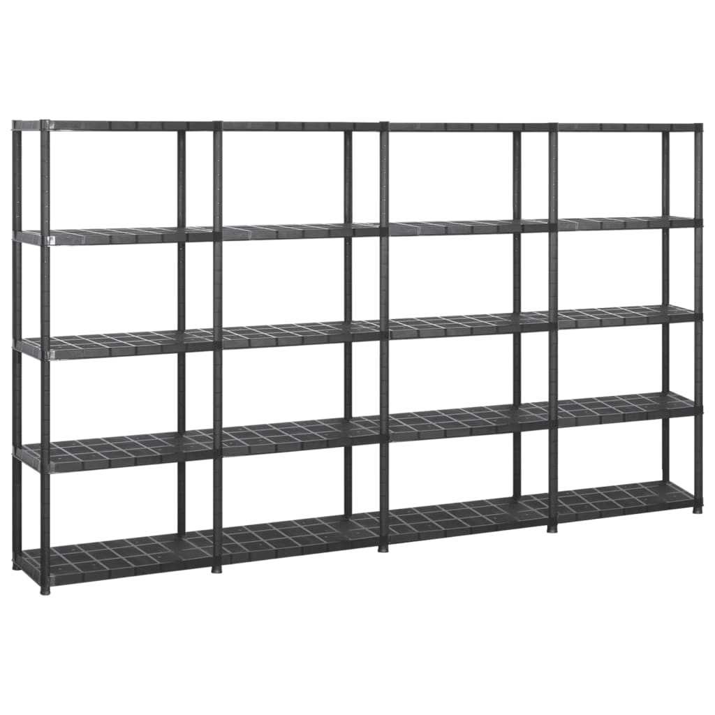 Storage Shelf 5-Tier Black Plastic