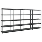 Storage Shelf 5-Tier Black Plastic