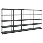 Storage Shelf 5-Tier Black Plastic