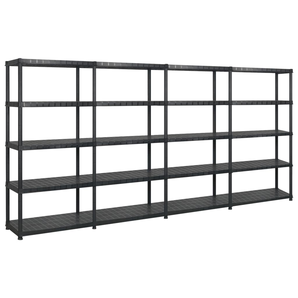 Storage Shelf 5-Tier Black Plastic