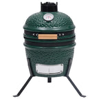 2-in-1 Kamado Barbecue Grill Smoker Ceramic 56 cm Green