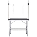 Adjustable Dog Grooming Table With 2 Loops And Basket