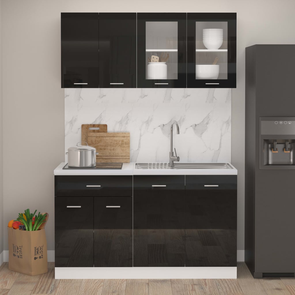 4 Piece Kitchen Cabinet Set Lyon Engineered Wood