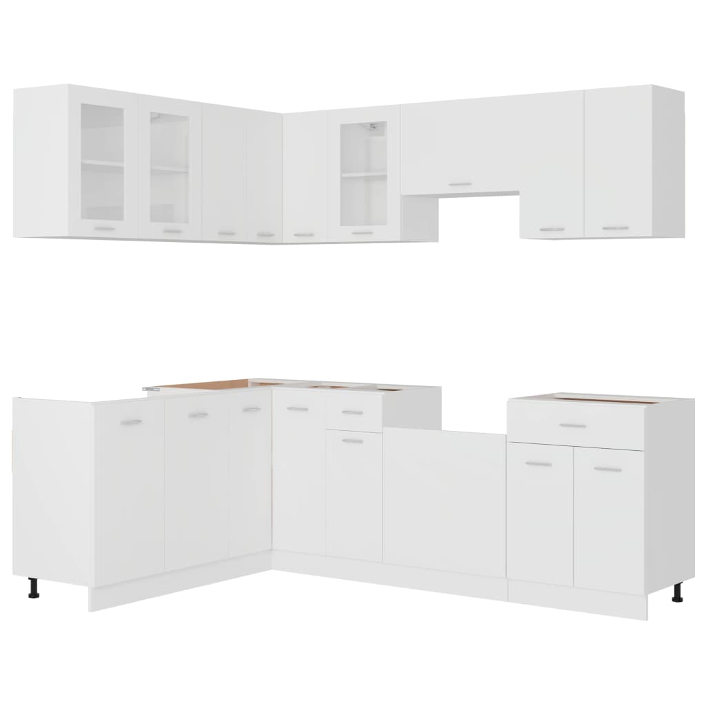 11 Piece Kitchen Cabinet Set Lyon Engineered Wood