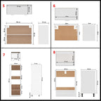 14 Piece Kitchen Cabinet Set Lyon White Engineered Wood