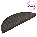 Self-adhesive Stair Mats Sisal-Look 15 pcs 56x20 cm Anthracite