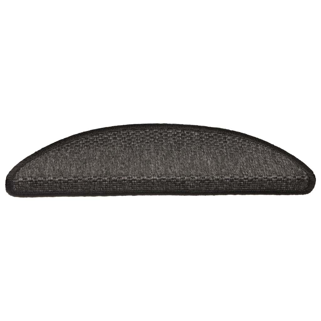 Self-adhesive Stair Mats Sisal-Look 15 pcs 56x20 cm Anthracite